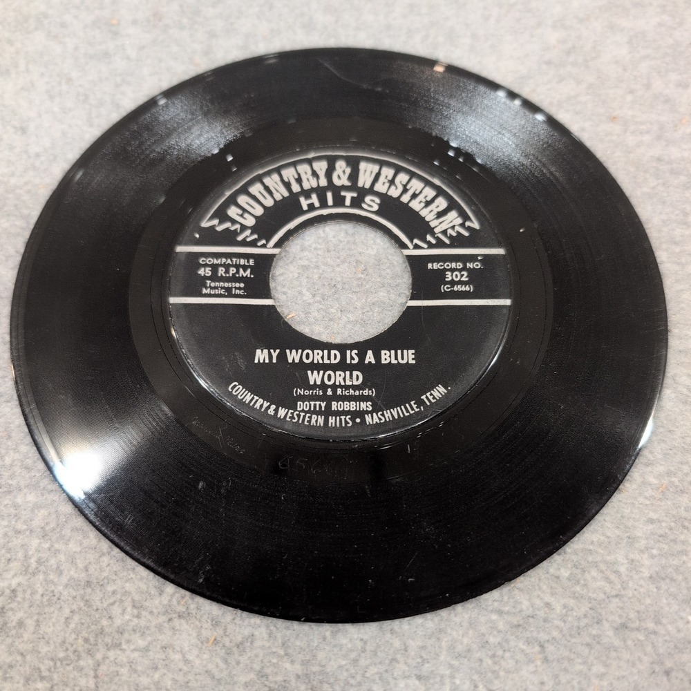 Dotty Robbins My World Is A Blue World Happy Birthday 45 RPM Vinyl Record 302 - Picture 3 of 4